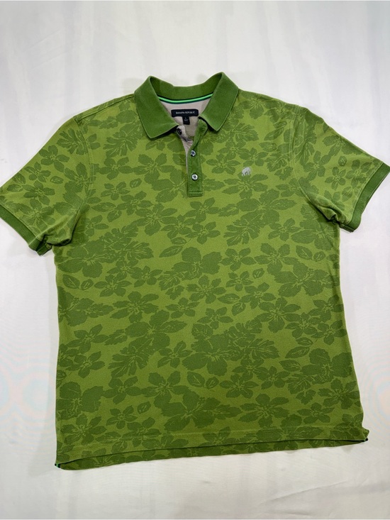 Banana Republic Other - Banana Republic Olive Green Floral Jacquard Polo